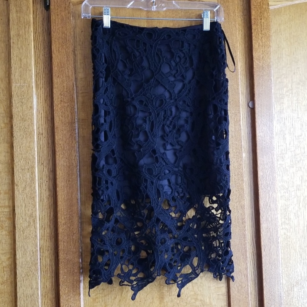 ANGL Black Lace Midi/Mini Skirt